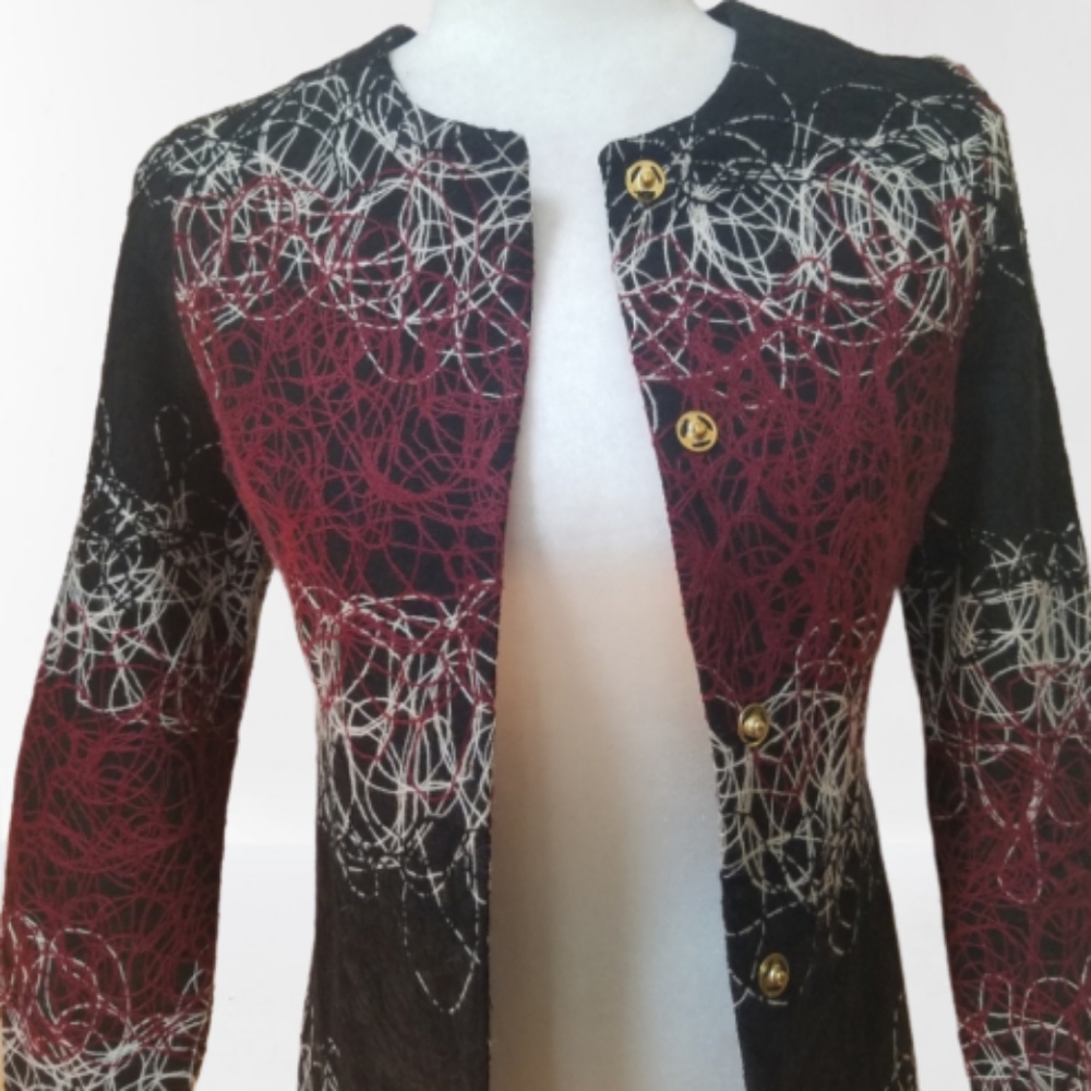 MaxMara Embroidered Graphic Long Jacket - Picture 2 of 14